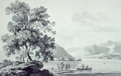 A Lake Scene by George the Elder Barret